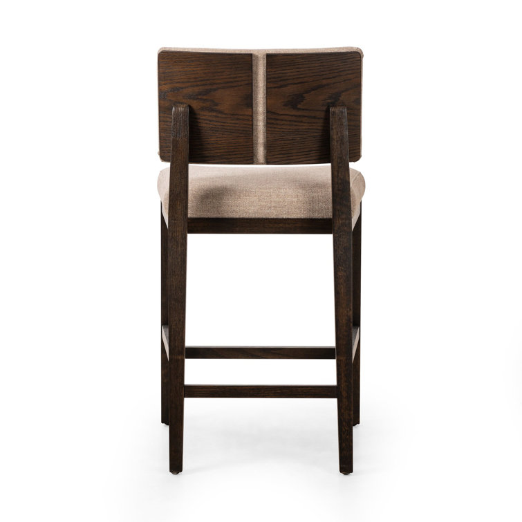 Natural Wood and White Acrylic Counter Stool