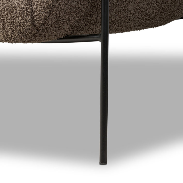 Sheldon Java Polyester Blend Accent Chair with Matte Ebony Metal Frame