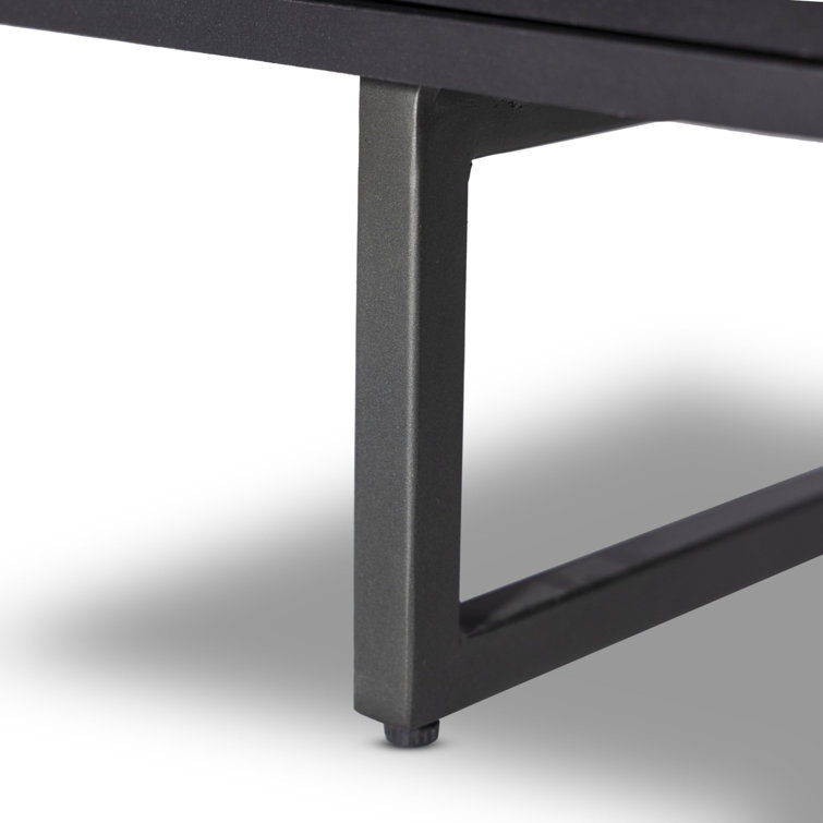 Black Wash Mango Wood Media Console with Black Cane