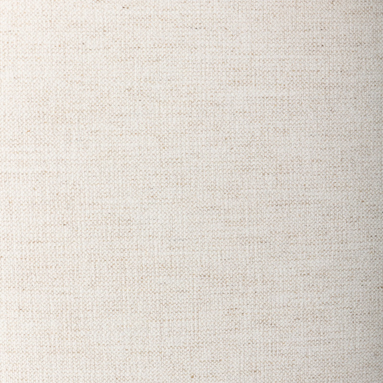 Natural Oak Veneer and Linen Upholstered Stool