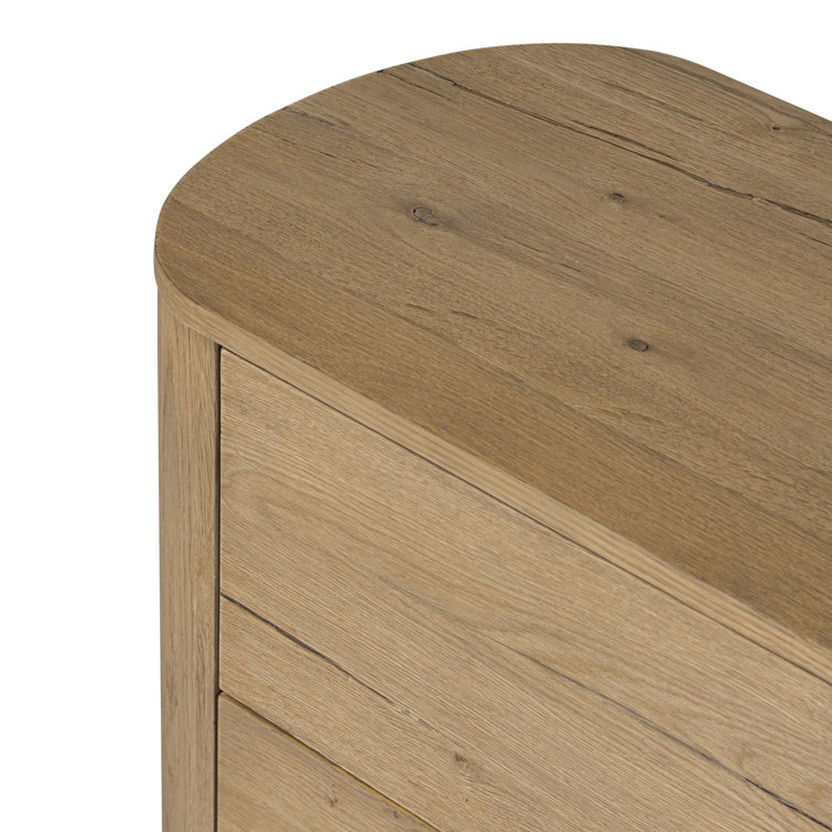 Paden Sculptural Aged Black Acacia 2-Drawer Nightstand