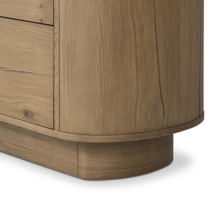 Paden Sculptural Aged Black Acacia 2-Drawer Nightstand