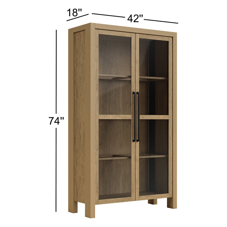 Laroche Natural Oak and Glass Display Cabinet