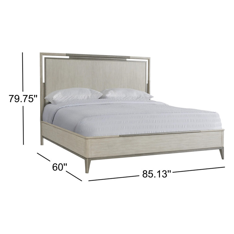 Champagne King Wood and Metal Panel Bed with Slats