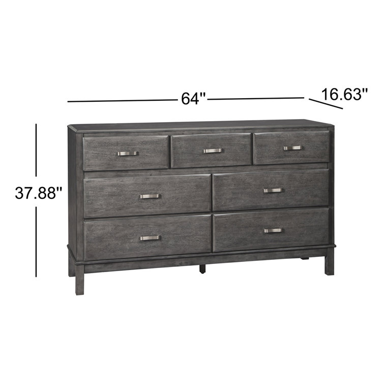 Gray 7-Drawer Dresser with Dovetail Construction