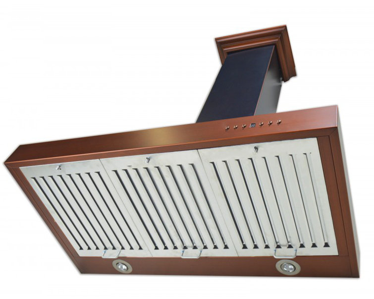 36" Oil-Rubbed Bronze and Copper Convertible Wall Mount Range Hood