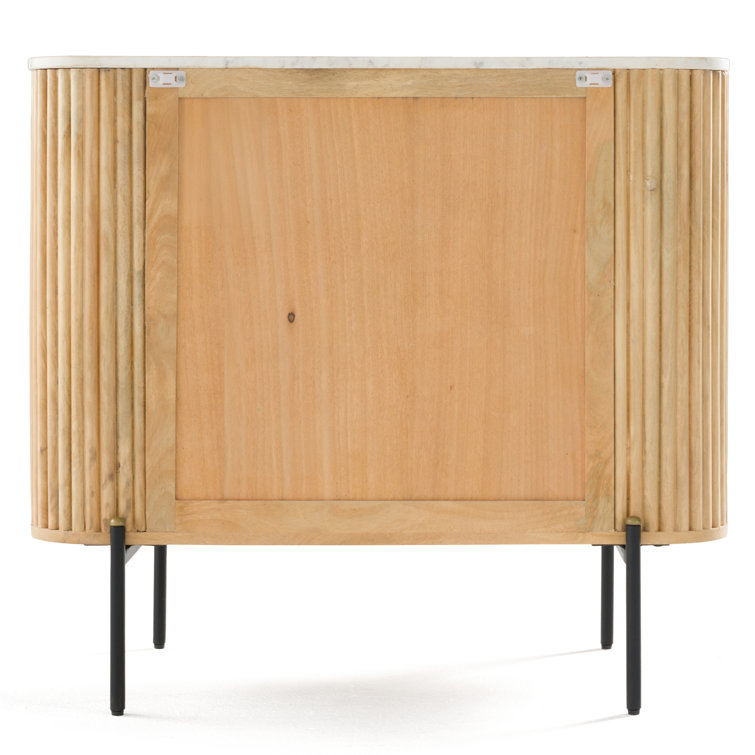 Carmela White Marble & Mango Wood 3 Drawer Dresser