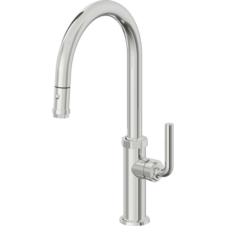 Polished Chrome Brass Kitchen Faucet with Pull-out Spray