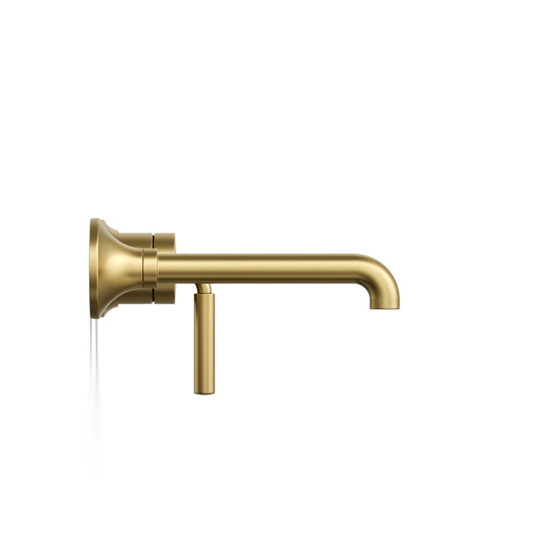 Vibrant Brushed Moderne Brass Wall-Mount Bathroom Sink Faucet