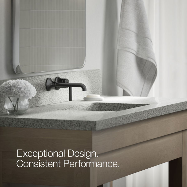 Tone Matte Black Midcentury Modern Wall-Mount Bathroom Faucet