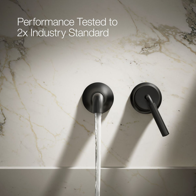 Tone Matte Black Midcentury Modern Wall-Mount Bathroom Faucet