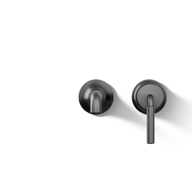 Tone Matte Black Midcentury Modern Wall-Mount Bathroom Faucet