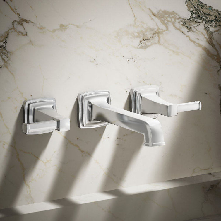 Elegant Traditional Chrome Wall-Mounted Bathroom Sink Faucet, 1.2 GPM