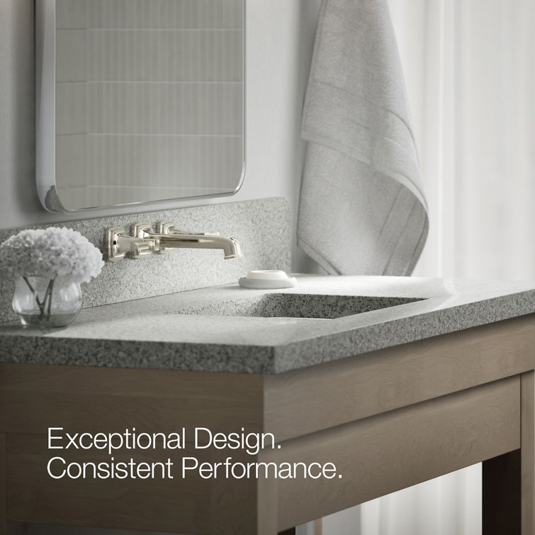 Elegant Vibrant Polished Nickel Wall-Mounted Bathroom Sink Faucet