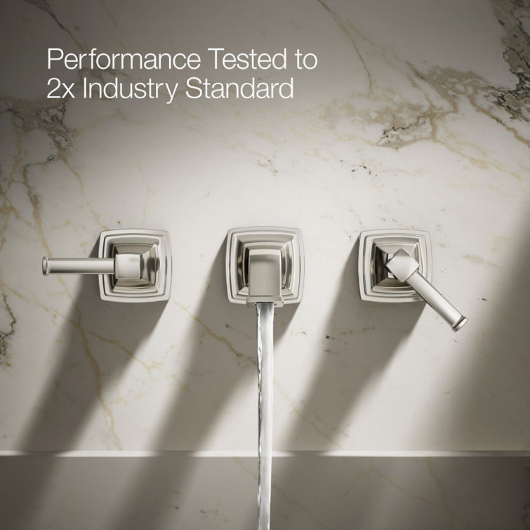 Elegant Vibrant Polished Nickel Wall-Mounted Bathroom Sink Faucet
