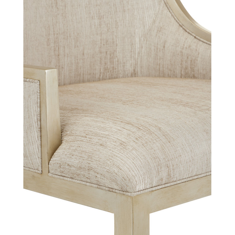 Garson Silver Linen Classic Wingback Chair with Mahogany Frame