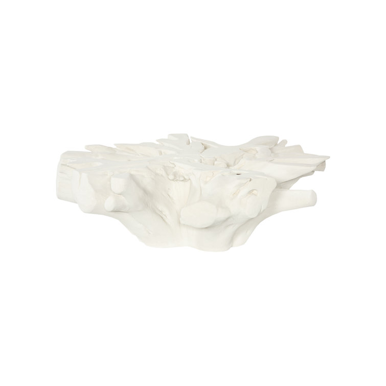 Luna 60'' White Round Glass & Acrylic Outdoor Coffee Table