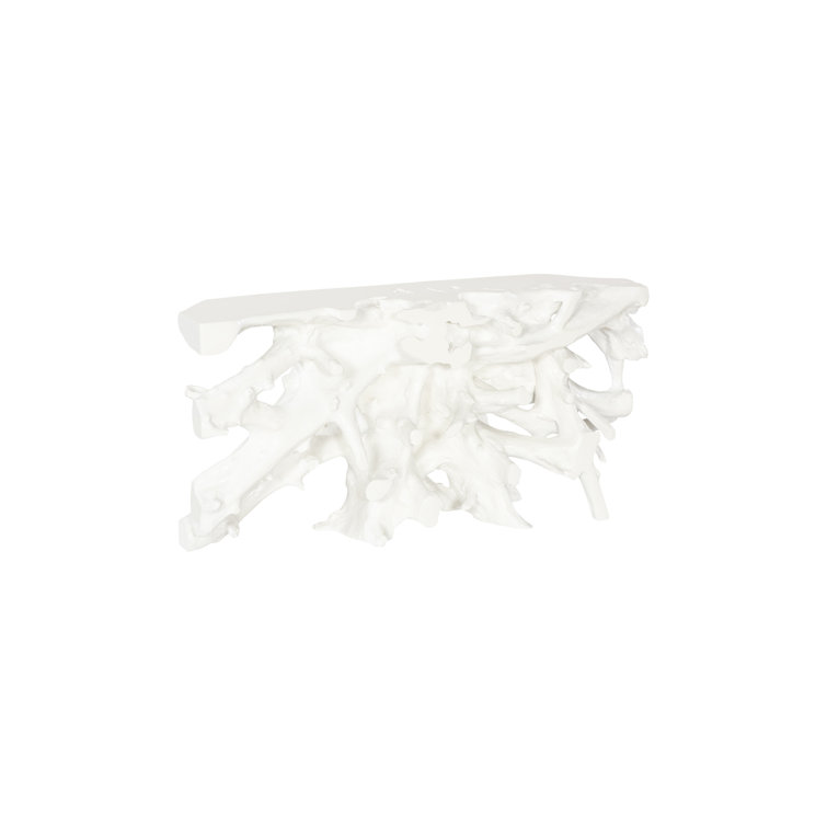 White Sculptural Root Console Table