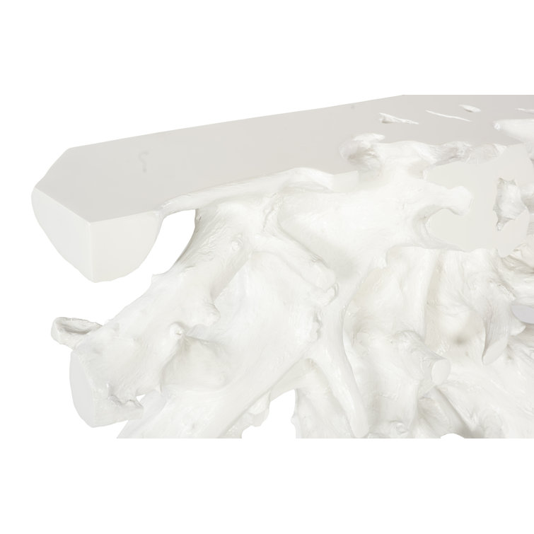 White Sculptural Root Console Table