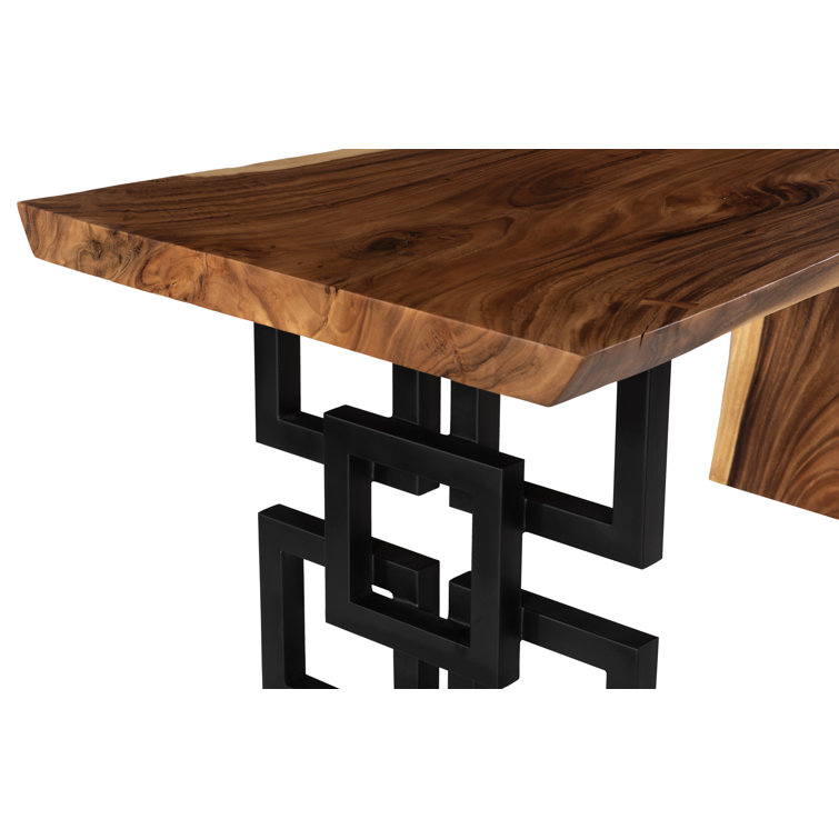 Transitional Black and Brown Wood Home Office Desk