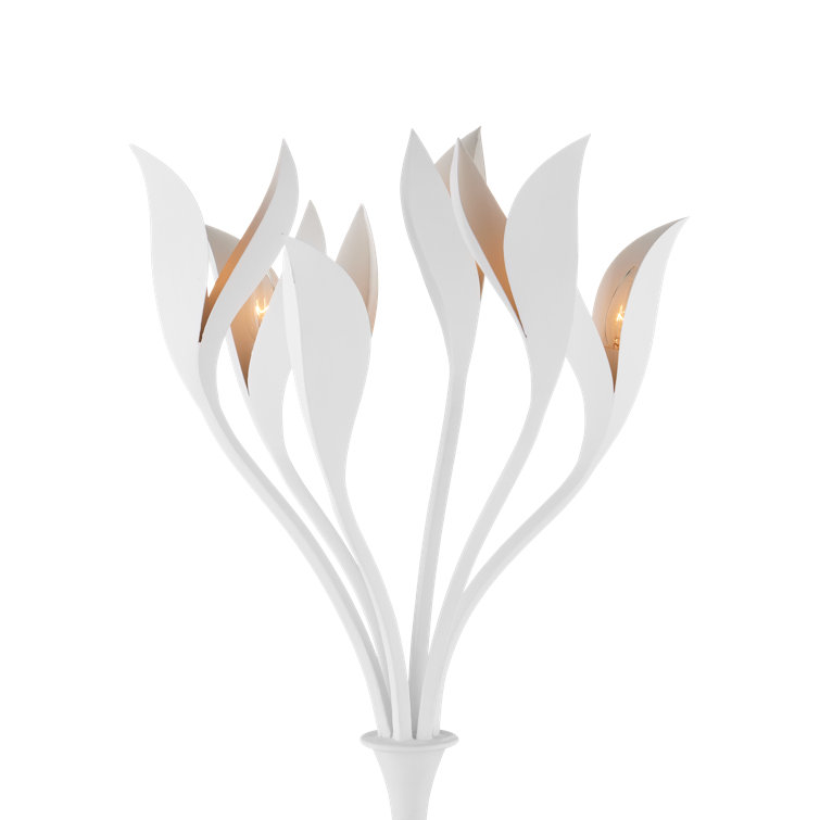 Snowflower White Adjustable Wrought Iron Floor Lamp