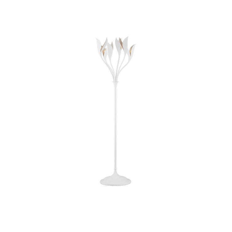 Snowflower White Adjustable Wrought Iron Floor Lamp