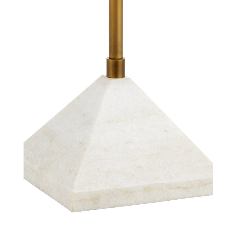 Adjustable White Marble and Brass Cordless Floor Lamp