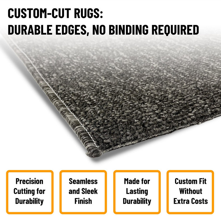 Black Ultra Thin Non-Slip Runner Rug with Rubber Backing