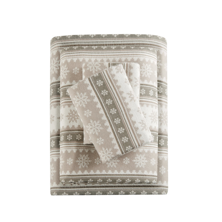 Queen Blue Plaid Cotton Flannel Sheet Set