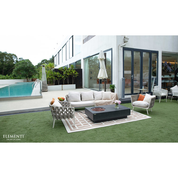 Granville 63" Gray Concrete Gas Fire Pit Table