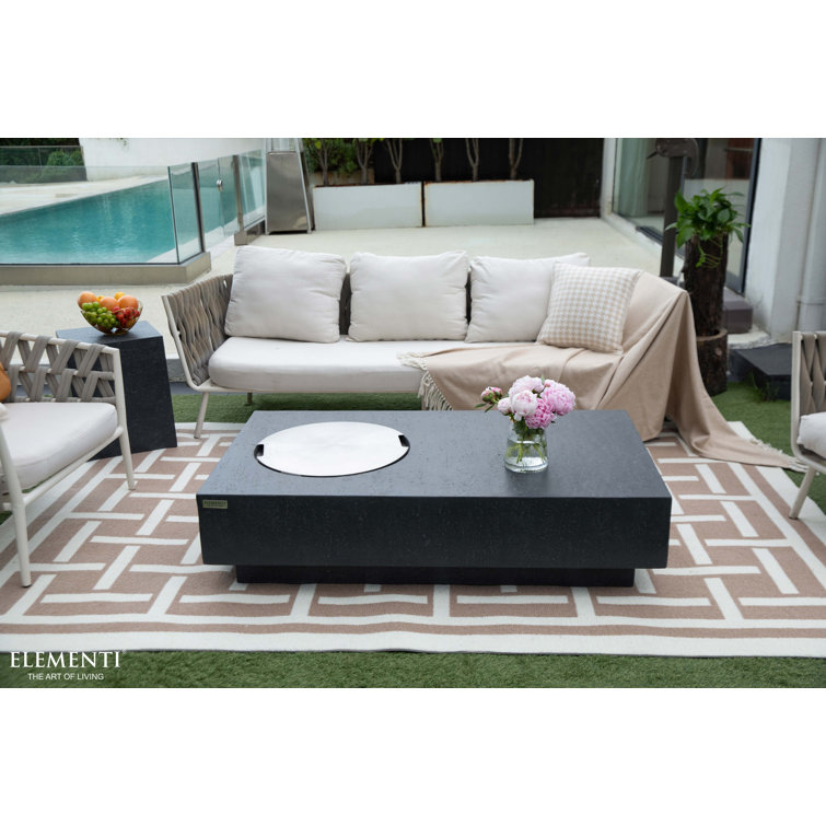 Granville 63" Gray Concrete Gas Fire Pit Table