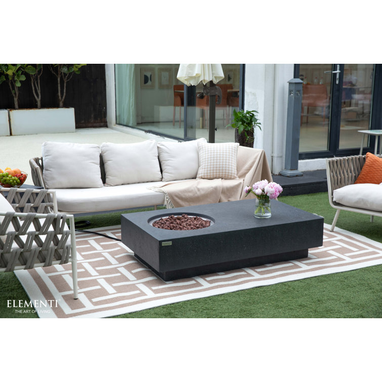 Granville 63" Gray Concrete Gas Fire Pit Table