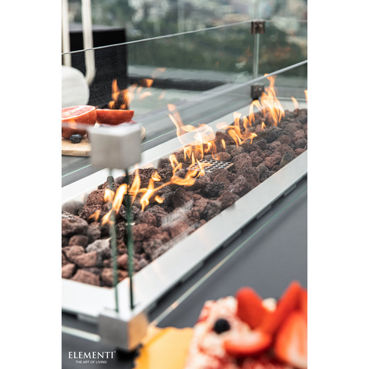 Granville 60-Inch Dark Gray Concrete Gas Fire Pit Table