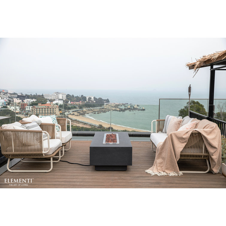 Granville 60-Inch Dark Gray Concrete Gas Fire Pit Table