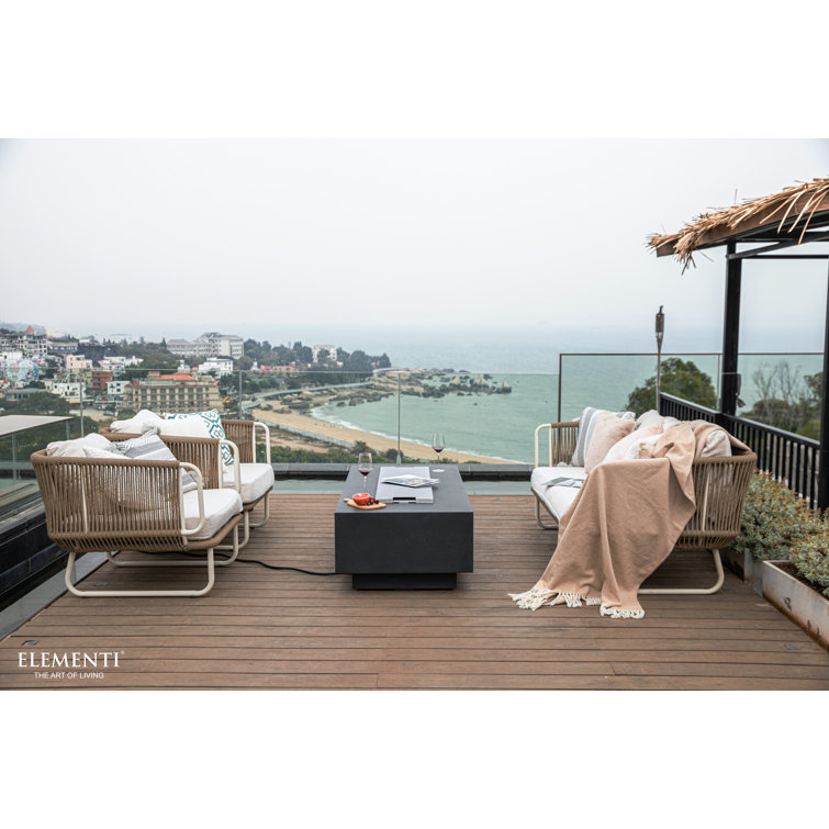 Granville 60-Inch Dark Gray Concrete Gas Fire Pit Table