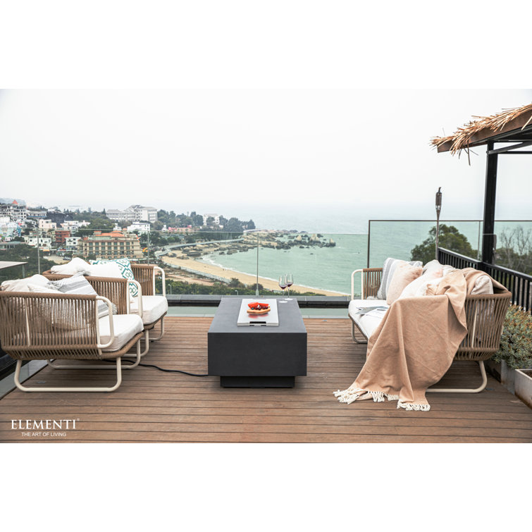 Granville 60-Inch Dark Gray Concrete Gas Fire Pit Table