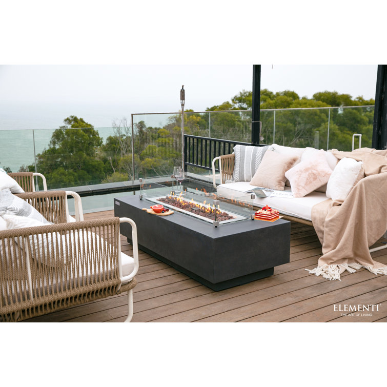 Granville 60-Inch Dark Gray Concrete Gas Fire Pit Table