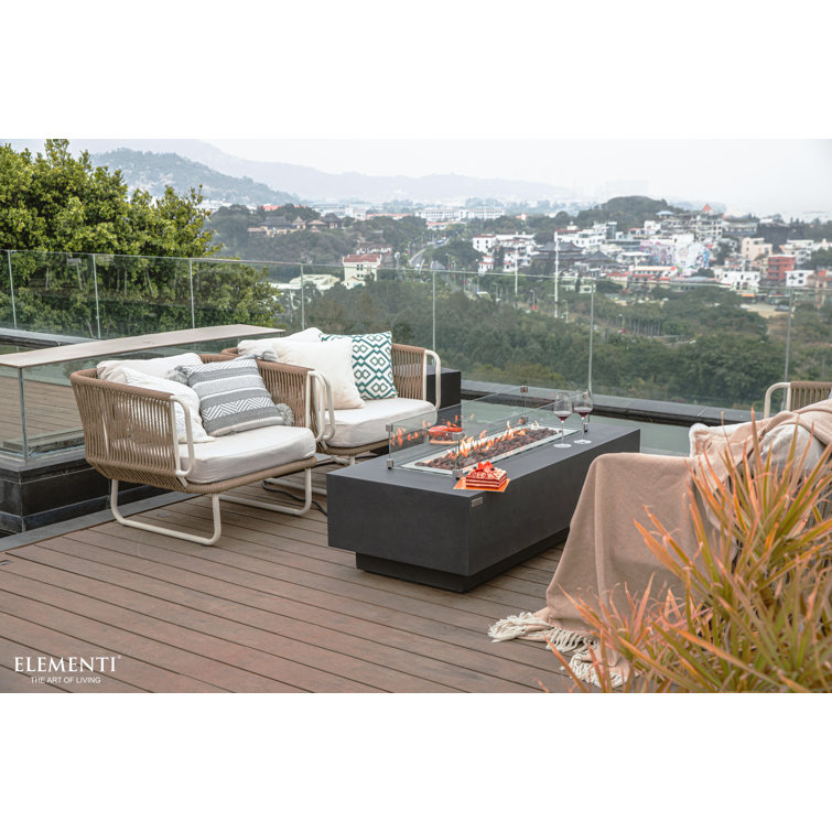 Granville 60-Inch Dark Gray Concrete Gas Fire Pit Table