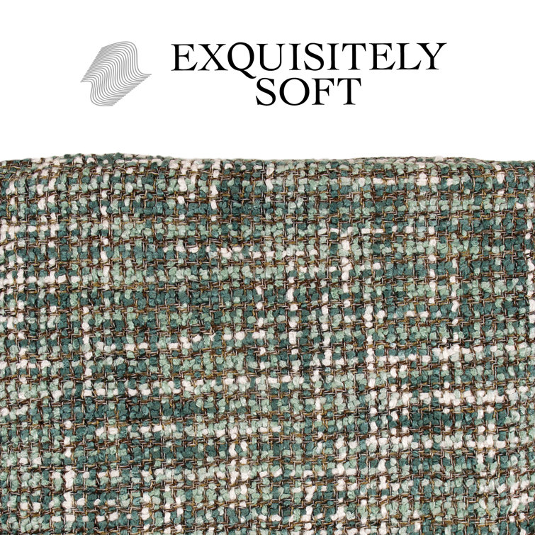 Forest Green Hand Woven Knitted Reversible Throw Blanket