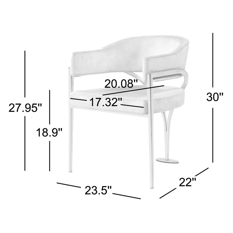 Madelyn Black Velvet Upholstered Arm Chair with Metal Frame