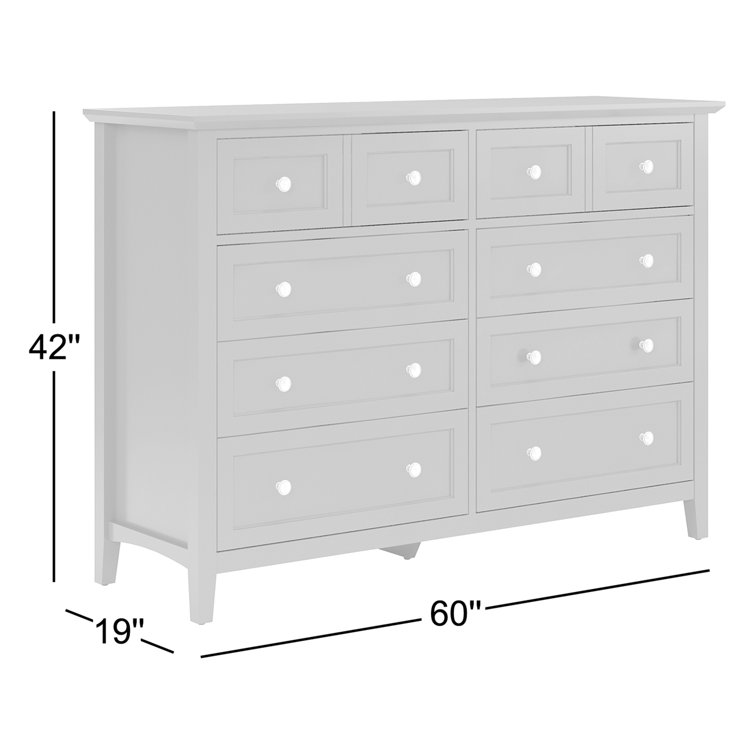Black Double Dresser with Soft Close and Felt Lined Drawers
