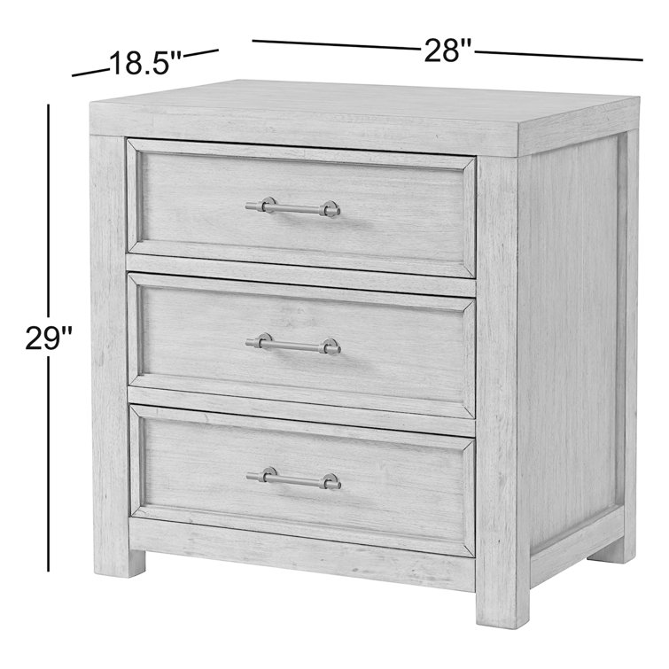 Toasted Almond Rustic Wood 3-Drawer Nightstand