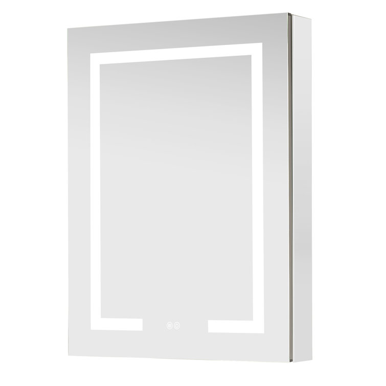 Santona Silver Aluminum Frameless LED Medicine Cabinet