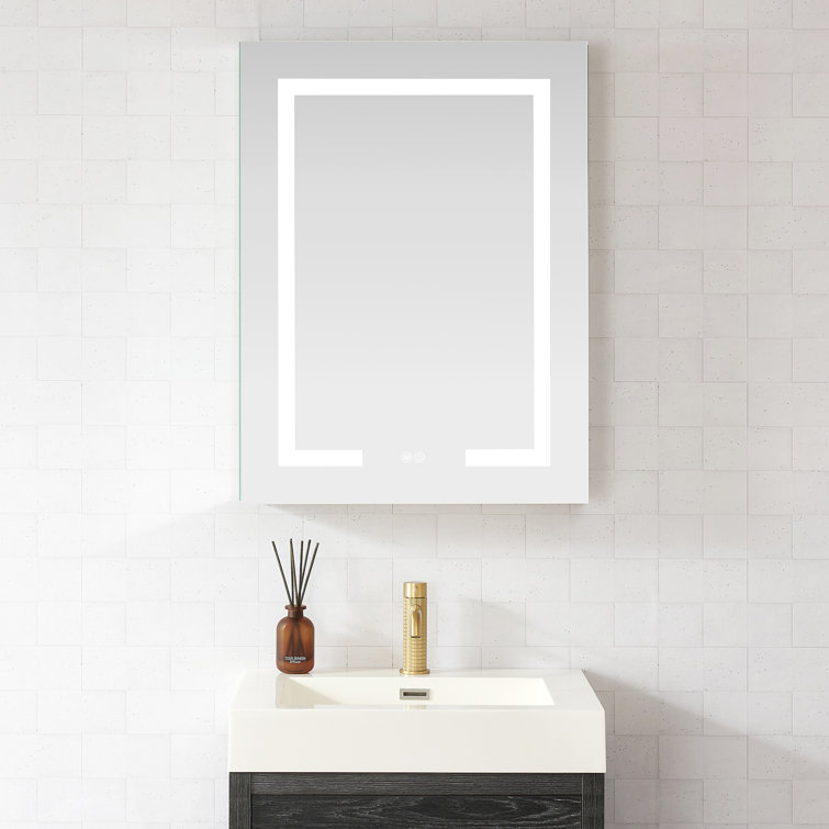 Santona Silver Aluminum Frameless LED Medicine Cabinet