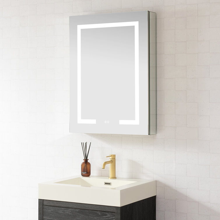 Santona Silver Aluminum Frameless LED Medicine Cabinet