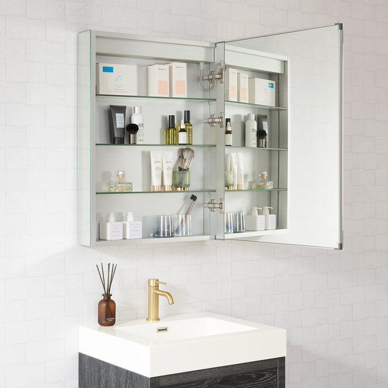 Santona Silver Aluminum Frameless LED Medicine Cabinet