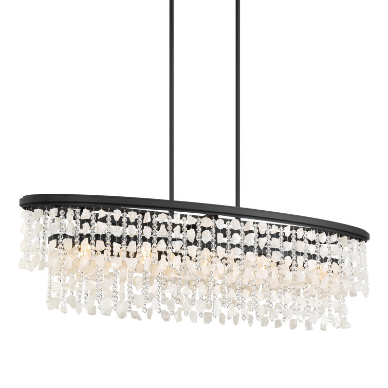 Shimmering Elegance Black Crystal 5-Light Island Chandelier