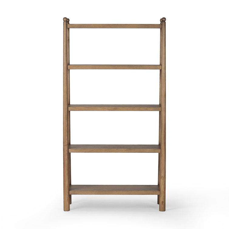 Amber Ash Tall Wooden Bookcase with Turned Ball Detailing