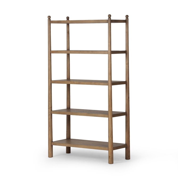 Amber Ash Tall Wooden Bookcase with Turned Ball Detailing