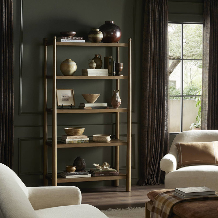 Amber Ash Tall Wooden Bookcase with Turned Ball Detailing